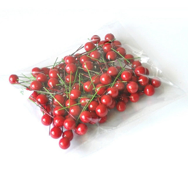 100ps Noel Artificial Holly Berry Christmas tree Decorations for Home Garden DIY crafts Natal Decorations Navidad Party Decor