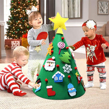 Load image into Gallery viewer, OurWarm DIY Felt Christmas Tree Snowman with Ornaments Fake Christmas Tree Kids Toys Christmas Party Decoration New Year 2019