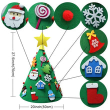 Load image into Gallery viewer, OurWarm DIY Felt Christmas Tree Snowman with Ornaments Fake Christmas Tree Kids Toys Christmas Party Decoration New Year 2019