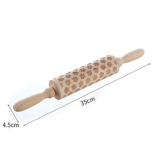 Load image into Gallery viewer, Merry Christmas Elk Wooden Print Rolling Pin Christmas Home Decorations Navidad Decor Noel Dessert Tools New Year 2020 DIY Craft