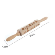 Load image into Gallery viewer, Merry Christmas Elk Wooden Print Rolling Pin Christmas Home Decorations Navidad Decor Noel Dessert Tools New Year 2020 DIY Craft