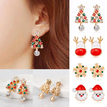 Load image into Gallery viewer, QIFU Santa Claus Snowman Necklace Snowflakes Eardrop Merry Christmas Decor for Home 2019 Christmas Gift Xmas Decor New Year 2020