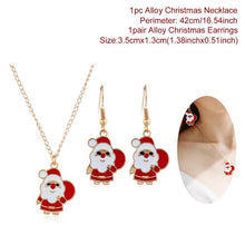 Load image into Gallery viewer, QIFU Santa Claus Snowman Necklace Snowflakes Eardrop Merry Christmas Decor for Home 2019 Christmas Gift Xmas Decor New Year 2020