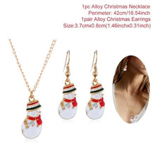 Load image into Gallery viewer, QIFU Santa Claus Snowman Necklace Snowflakes Eardrop Merry Christmas Decor for Home 2019 Christmas Gift Xmas Decor New Year 2020
