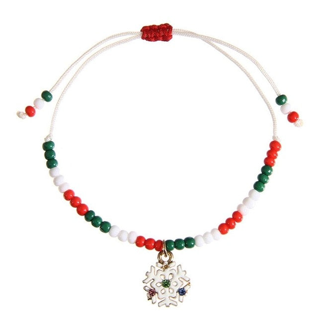 Taoup Metallic Santa Claus Christmas Bracelet Pendans Drop Ornaments Christmas Ornaments Xmas Decor for Home Navidad Noel Year