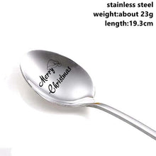 Load image into Gallery viewer, Taoup 1pc Metal Merry Christmas Spoons Xmas Party Tableware Pendants Drop Ornaments Christmas Table Decor for Home Noel Gift