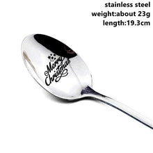 Load image into Gallery viewer, Taoup 1pc Metal Merry Christmas Spoons Xmas Party Tableware Pendants Drop Ornaments Christmas Table Decor for Home Noel Gift