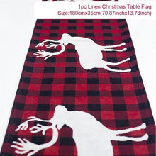 Load image into Gallery viewer, Huiran Linen Christmas Elk Snowman Table Runner Merry Christmas Decorations For Home 2019 Xmas Ornaments New Year 2020 Navidad