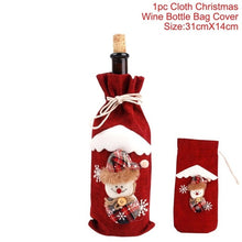 Load image into Gallery viewer, Huiran Linen Christmas Elk Snowman Table Runner Merry Christmas Decorations For Home 2019 Xmas Ornaments New Year 2020 Navidad