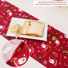 Load image into Gallery viewer, Huiran Linen Christmas Elk Snowman Table Runner Merry Christmas Decorations For Home 2019 Xmas Ornaments New Year 2020 Navidad