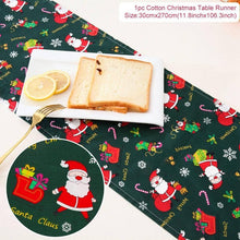 Load image into Gallery viewer, Huiran Linen Christmas Elk Snowman Table Runner Merry Christmas Decorations For Home 2019 Xmas Ornaments New Year 2020 Navidad