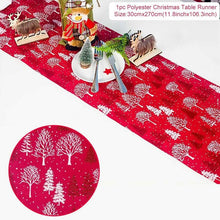 Load image into Gallery viewer, Huiran Linen Christmas Elk Snowman Table Runner Merry Christmas Decorations For Home 2019 Xmas Ornaments New Year 2020 Navidad