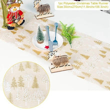 Load image into Gallery viewer, Huiran Linen Christmas Elk Snowman Table Runner Merry Christmas Decorations For Home 2019 Xmas Ornaments New Year 2020 Navidad