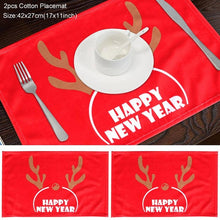 Load image into Gallery viewer, Huiran Linen Christmas Elk Snowman Table Runner Merry Christmas Decorations For Home 2019 Xmas Ornaments New Year 2020 Navidad