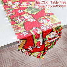 Load image into Gallery viewer, Huiran Linen Christmas Elk Snowman Table Runner Merry Christmas Decorations For Home 2019 Xmas Ornaments New Year 2020 Navidad
