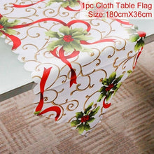 Load image into Gallery viewer, Huiran Linen Christmas Elk Snowman Table Runner Merry Christmas Decorations For Home 2019 Xmas Ornaments New Year 2020 Navidad