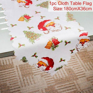 Huiran Linen Christmas Elk Snowman Table Runner Merry Christmas Decorations For Home 2019 Xmas Ornaments New Year 2020 Navidad