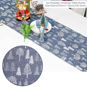 Huiran Linen Christmas Elk Snowman Table Runner Merry Christmas Decorations For Home 2019 Xmas Ornaments New Year 2020 Navidad
