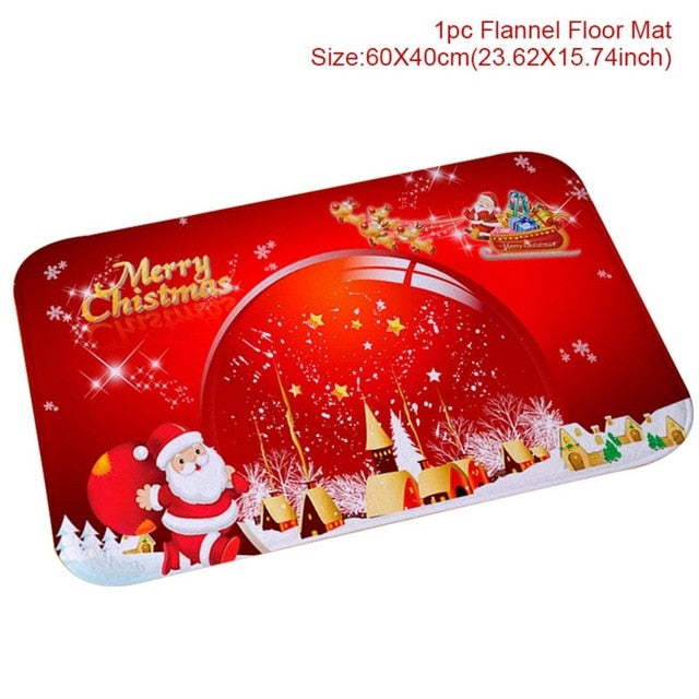 QIFU Santa Claus Christmas Flannel Carpet Merry Christmas Decoration for Home Christmas 2019 Gift Xmas Decor Kerst New Year 2020
