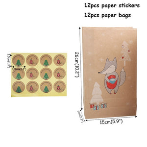 Christmas Paper Gift Box Bags Navidad Christmas Decorations for Home Natal Candy Plastic Bag Kerst New Year Supplies Noel