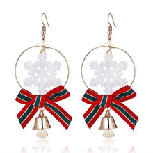 Load image into Gallery viewer, Brand New Year Gift Santa Claus Plum Deer White Velvet Ball Red Crystal Drop Earring Pendant Long Earrings For Christmas HR