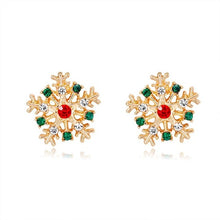 Load image into Gallery viewer, Brand New Year Gift Santa Claus Plum Deer White Velvet Ball Red Crystal Drop Earring Pendant Long Earrings For Christmas HR
