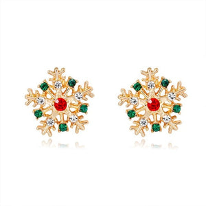 Brand New Year Gift Santa Claus Plum Deer White Velvet Ball Red Crystal Drop Earring Pendant Long Earrings For Christmas HR