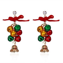 Load image into Gallery viewer, Brand New Year Gift Santa Claus Plum Deer White Velvet Ball Red Crystal Drop Earring Pendant Long Earrings For Christmas HR