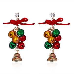 Brand New Year Gift Santa Claus Plum Deer White Velvet Ball Red Crystal Drop Earring Pendant Long Earrings For Christmas HR