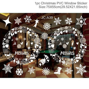 FENGRISE Christmas Decoration For Home Window Christmas Stickers Decor 2019 Merry Christmas Ornaments Xmas Gifts New Year 2020