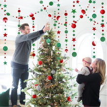 Load image into Gallery viewer, 4M Twinkle Star Snowflake Paper Garlands Pendant Ornaments Christmas Decorations for Home New Year 2020 Noel Decor Navidad 2019