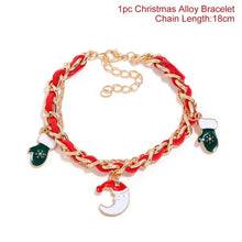 Load image into Gallery viewer, QIFU Santa Claus Snowman Necklace Snowflakes Eardrop Merry Christmas Decor for Home 2019 Christmas Gift Xmas Decor New Year 2020