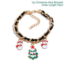 Load image into Gallery viewer, QIFU Santa Claus Snowman Necklace Snowflakes Eardrop Merry Christmas Decor for Home 2019 Christmas Gift Xmas Decor New Year 2020
