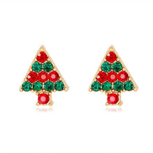 Load image into Gallery viewer, Brand New Year Gift Santa Claus Plum Deer White Velvet Ball Red Crystal Drop Earring Pendant Long Earrings For Christmas HR