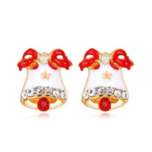 Load image into Gallery viewer, Brand New Year Gift Santa Claus Plum Deer White Velvet Ball Red Crystal Drop Earring Pendant Long Earrings For Christmas HR