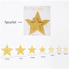 Load image into Gallery viewer, 7pcs/lot Twinkle Star Paper Pendant Garland Ornaments Christmas Decorations for Home New Year 2020 natal Noel Decor Navidad 2019
