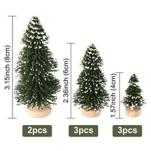 Load image into Gallery viewer, OurWarm 8pcs Small DIY Christmas Tree Fake Pine Tree Mini Sisal Bottle Brush Christmas Tree Santa Snow Frost Village House