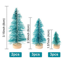 Load image into Gallery viewer, OurWarm 8pcs Small DIY Christmas Tree Fake Pine Tree Mini Sisal Bottle Brush Christmas Tree Santa Snow Frost Village House