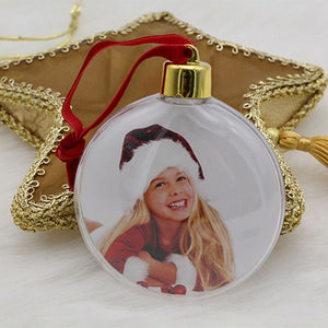 DIY Transparent Photo Frame Pendant Snowman Five-star Ball Xmas Tree Hanging Ornaments Christmas Decorations for Home