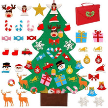 Load image into Gallery viewer, OurWarm DIY Felt Christmas Tree Snowman with Ornaments Fake Christmas Tree Kids Toys Christmas Party Decoration New Year 2019