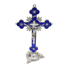 Load image into Gallery viewer, Church Relics Jesus on the Stand Cross Wall Crucifix Antique Home Chapel Decor