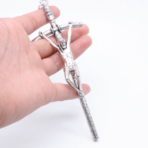 2 Church Relics Jesus on the Stand Cross Wall Crucifix Antique Home Chapel Decor Q9QA