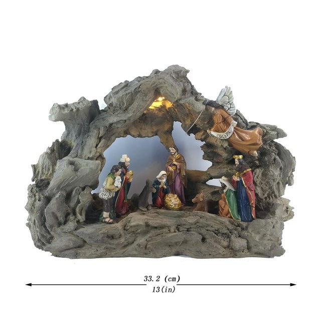 Nativity Scene SET Christmas Gift Holy Family Statue Christ Jesus Mary Joseph Catholic Figurine Xmas Ornament Home Decor Zayton