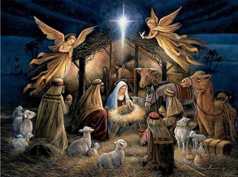 Embroidery DMC 14CT Quality 14ct Counted Cross Stitch Kit Set Picture Jesus was born Wall Decoration Home For Handmade Arts