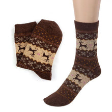 Load image into Gallery viewer, Christmas Deer Moose Design Casual Warm Winter Knit Wool Female Socks Christmas Decoration Supplies MR0022