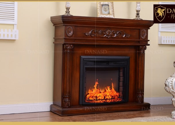 2018 new arrived safer European Wal-Mart  Style Fireplace American wood fireplace simulation of fire heating electric fireplace