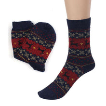 Load image into Gallery viewer, Christmas Deer Moose Design Casual Warm Winter Knit Wool Female Socks Christmas Decoration Supplies MR0022