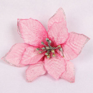 5PCS/Lot Christmas Garland 13cm Glitter DIY New Xmas Trees Ornament Wedding Decor Hot Sale Hanging Artificial Flower