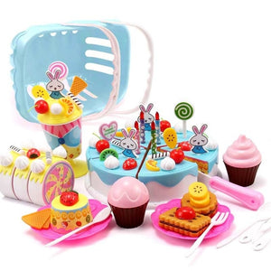 110 Pcs Girls Birthday Cake Set DIY Pretend Play Miniature cookies Food Utensils Cutting Kitchen Toy For Kids Christmas Gifts