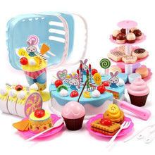 Load image into Gallery viewer, 110 Pcs Girls Birthday Cake Set DIY Pretend Play Miniature cookies Food Utensils Cutting Kitchen Toy For Kids Christmas Gifts